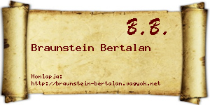 Braunstein Bertalan névjegykártya